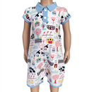 AnnLoren Baby/Toddler Boys short sleeve Fun Farm Animal Romper-0