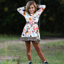 AnnLoren Big Little Girls Boutique Fall Forest Fox and Friends Dress & Leggings-7