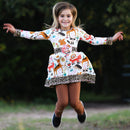 AnnLoren Big Little Girls Boutique Fall Forest Fox and Friends Dress & Leggings-4