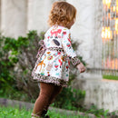 AnnLoren Big Little Girls Boutique Fall Forest Fox and Friends Dress & Leggings-6