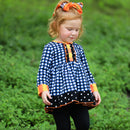 AnnLoren Girls Autumn Black and White Gingham Dress & Leggings Outfit-6