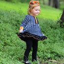 AnnLoren Girls Autumn Black and White Gingham Dress & Leggings Outfit-7