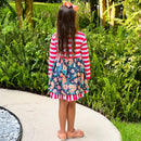 Girls Boutique Red Floral Striped Ruffled Holiday Dress-2
