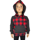 Unisex Red & Black Plaid Pullover Hoodie Jacket-4