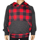 Unisex Red & Black Plaid Pullover Hoodie Jacket-1
