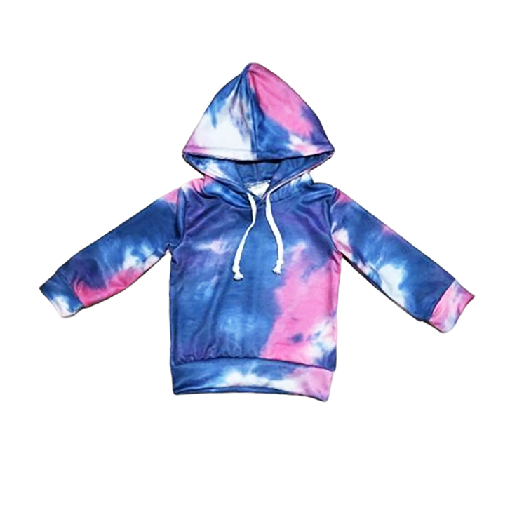 Girls Blue & Pink Pull over Tie Dye Hoodie Sweatshirt Jacket-1