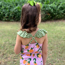 AnnLoren Girls Pretty as a Peach Capri Jumpsuit One Piece Outfit-5