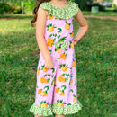 AnnLoren Girls Pretty as a Peach Capri Jumpsuit One Piece Outfit-2