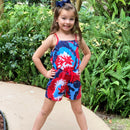 AnnLoren Girls Tie Dye 4th of July Shorts Jumpsuit Summer Romper-2