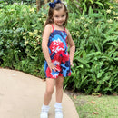 AnnLoren Girls Tie Dye 4th of July Shorts Jumpsuit Summer Romper-5