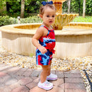 AnnLoren Girls Tie Dye 4th of July Shorts Jumpsuit Summer Romper-10