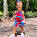 AnnLoren Girls Tie Dye 4th of July Shorts Jumpsuit Summer Romper-12