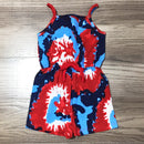 AnnLoren Girls Tie Dye 4th of July Shorts Jumpsuit Summer Romper-6