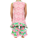 AnnLoren Big Little Girls Easter Bunny Tunic Spring Floral Ruffle Capri Pants Outfit-6