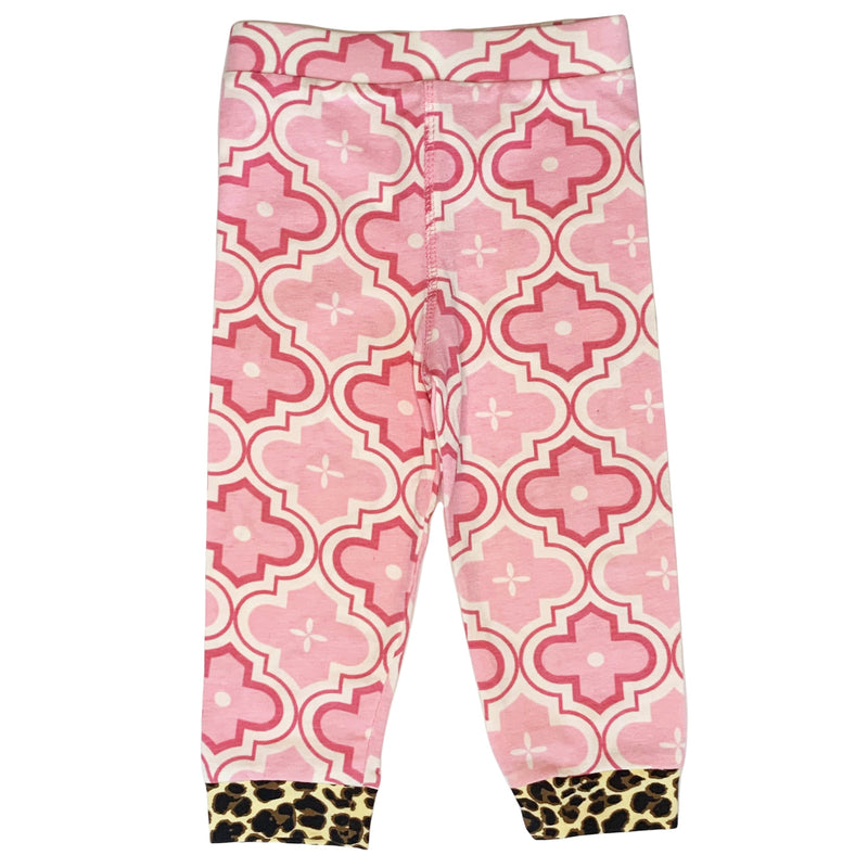 AnnLoren Baby Girls Layette Pink Leopard Onesie Pants Headband 3pc Gift Set Clothing-7