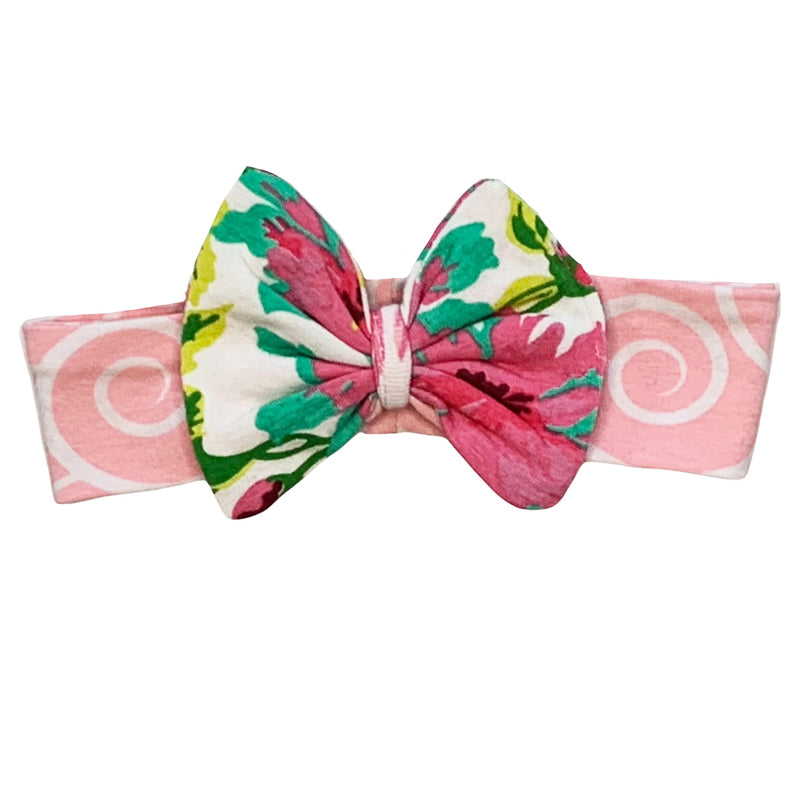 AnnLoren Baby Girls Layette Pink Floral Onesie Pants Headband 3pc Gift Set Clothing-4