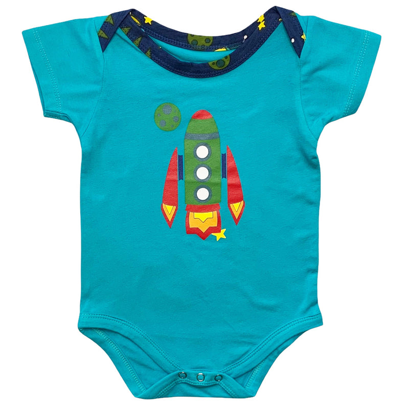 AnnLoren Baby Boys Layette Space Ship Onesie Pants Cap 3pc Gift Set Clothing-2