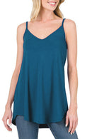 Gemma Spaghetti Strap V-Neck Flowy Tunic Tank Top-4