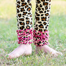 AnnLoren Baby Toddler Big Girls Boutique Leopard Ruffle Butt Leggings-5