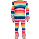 AnnLoren Baby Big Girls Boutique Long Sleeve Rainbow Ruffle Layering T-shirt-6