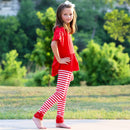AnnLoren Baby Toddler Big Girls Boutique Red Ruffle Butt Leggings-10