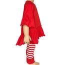 AnnLoren Baby Toddler Big Girls Boutique Red Ruffle Butt Leggings-8
