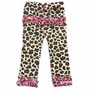 AnnLoren Baby Toddler Big Girls Boutique Leopard Ruffle Butt Leggings-4