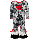 AnnLoren Baby Girls Tie Dye Heart Long Sleeve Romper Valentine's Day-0