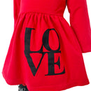 AL Limited Girls Valentine's Day LOVE Red Long Sleeve Tunic Leggings & Scarf Clothing Set-1