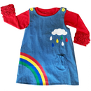 AL Limited Girls Blue Chambray Rainbow Coverall Dress-3