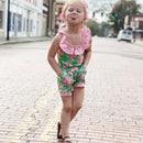 Girls Jumpsuit Shabby Chic Floral Spring Summer Romper-8