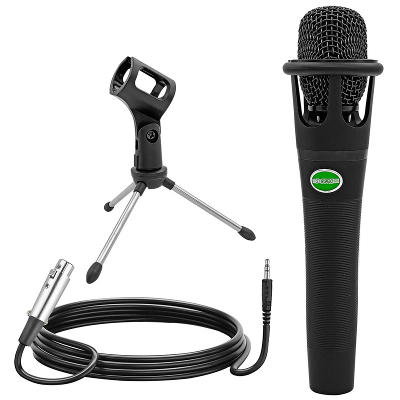 5 Core Microphone Karaoke XLR Wired Professional Dynamic w Pop Filter Cardioid Unidirectional Pickup w Cable Mic Holder Mini Tripod -MIC CROWN-0