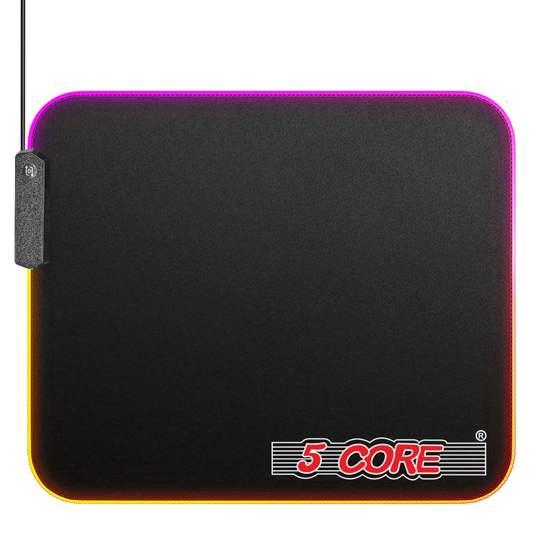 5 Core Gaming Mouse Pad RGB LED LightStandard Size with Durable Stitched Edges and Non-Slip Rubber Base Large Gaming Desk Mouse -MP 300 RGB-0