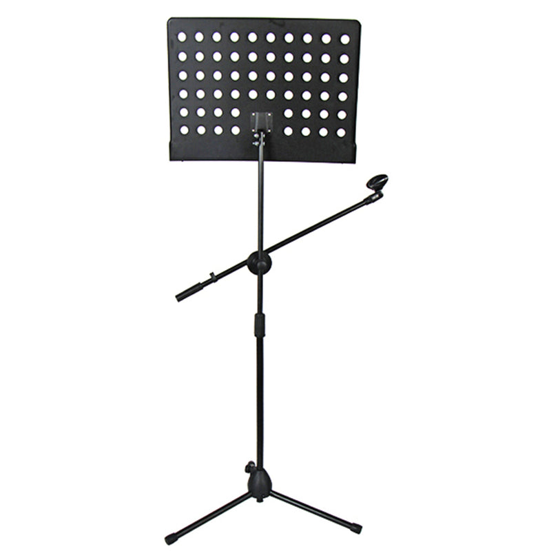 5 Core Sheet Music Stand With Mic Stand Holder - 3 IN 1 Professional Portable Music Stand with Folding Tray, Detachable Microphone Stand Dual-Use for Sheet Music & Projector Stand MUS MH-0