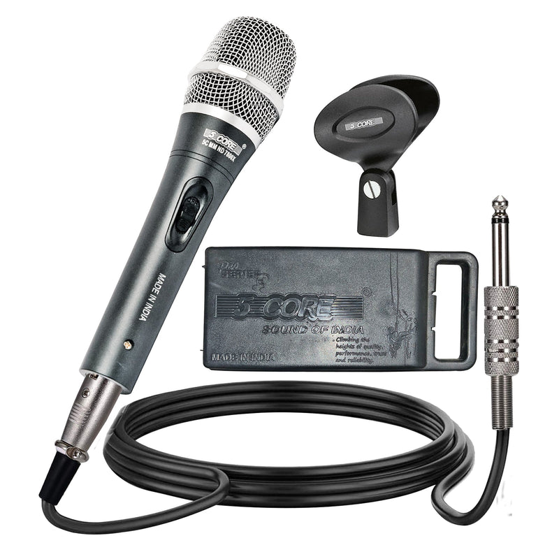5 Core Microphone Professional Dynamic Karaoke XLR Wired Mic w ON/OFF Switch Pop Filter Cardioid Unidirectional Pickup Handheld Micrófono -ND-7800X-0