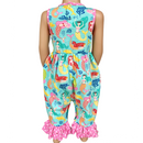 AnnLoren Baby Girls' Boutique Nautical Mermaid Sea Creatures Polka Dot Romper-5