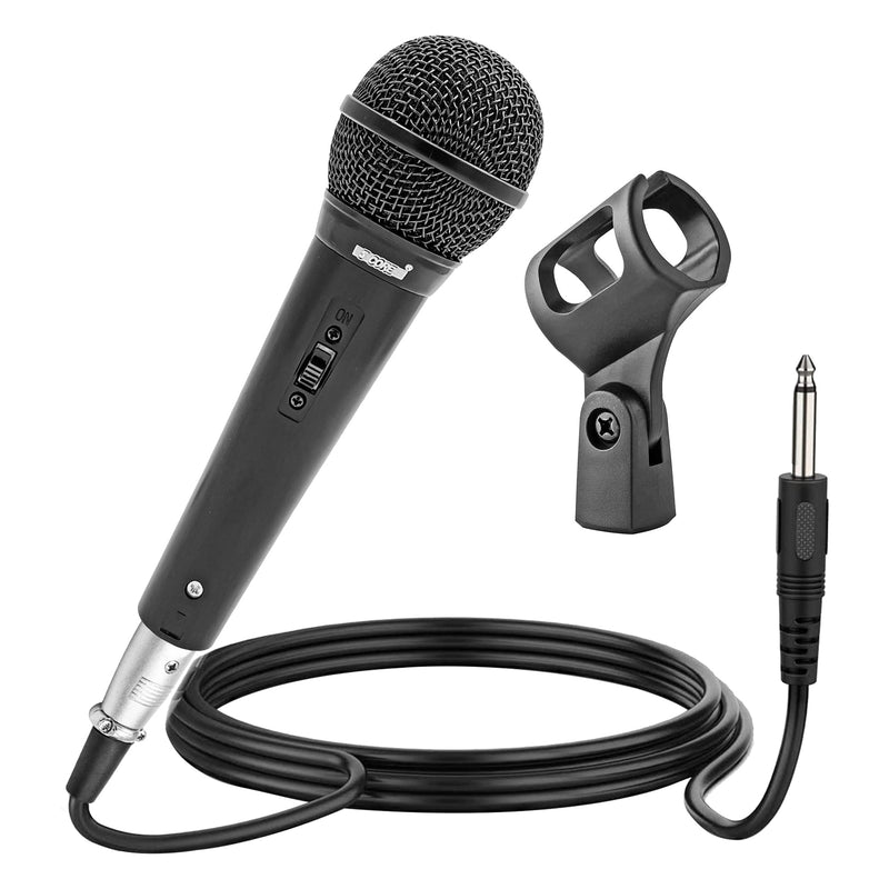 5 Core Microphone Karaoke XLR Wired Mic Professional Studio Microfonos w ON/OFF Switch Pop Filter Dynamic Cardioid Unidirectional Pickup -PM 1O1 BLK-0