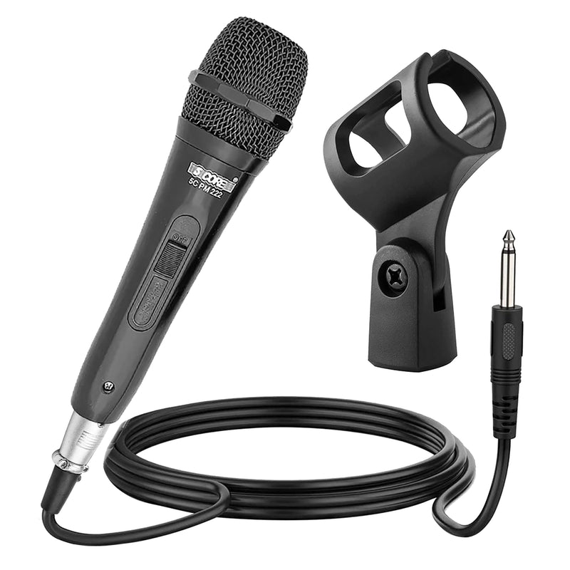 5 Core Karaoke Microphone Dynamic Vocal Handheld Mic Cardioid Unidirectional Microfono w On and Off Switch Includes XLR Audio Cable Mic Holder -PM-222-0