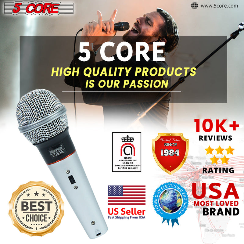 5 Core Microphone Karaoke XLR Wired Mic Professional Studio Microfonos w ON/OFF Switch Pop Filter Cardioid Unidirectional Pickup Handheld -PM 305-13