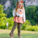 AnnLoren Girls Autumn Orange Pumpkin Leopard Tunic Thanksgiving Outfit-1