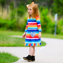 AnnLoren Baby Big Girls Boutique Fall Rainbow Hearts Cotton Winter Dress-2