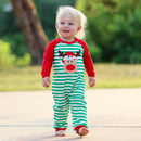 AnnLoren Baby Toddler Boys Unisex Long Sleeve Rudolf the Reindeer Christmas Romper-2