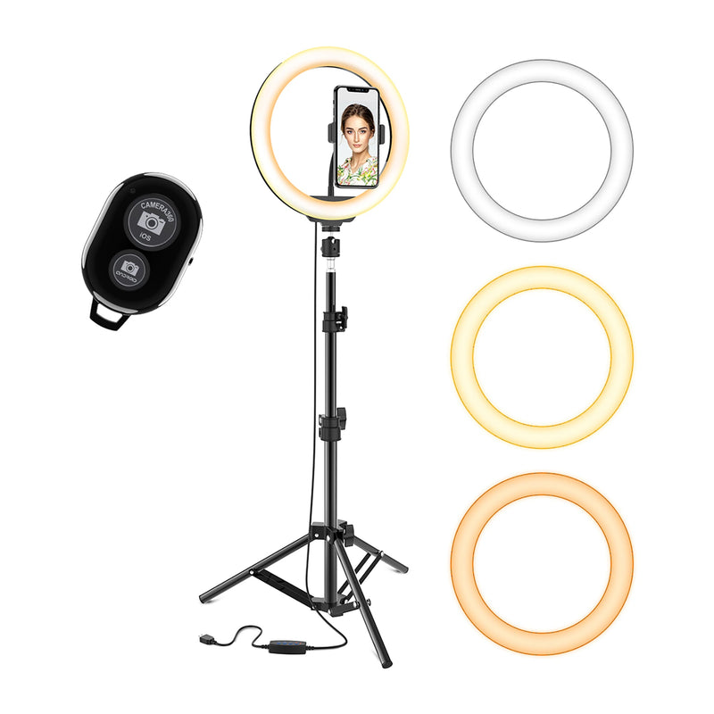 5Core Selfie LED Ring Light 10" with Tripod Stand for YouTube/Tiktok Video Recording RL 10-0