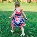 AnnLoren Big Little Girls 4th of July Tie Dye Summer Swing Dress-2