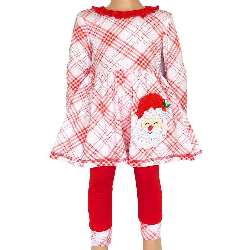 AnnLoren Girls Boutique Santa Holiday Christmas Holiday Clothing Set Outfit-0