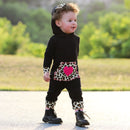 AnnLoren Girls Long Sleeve Leopard Heart Baby Toddler Romper Hoodie One Piece-1
