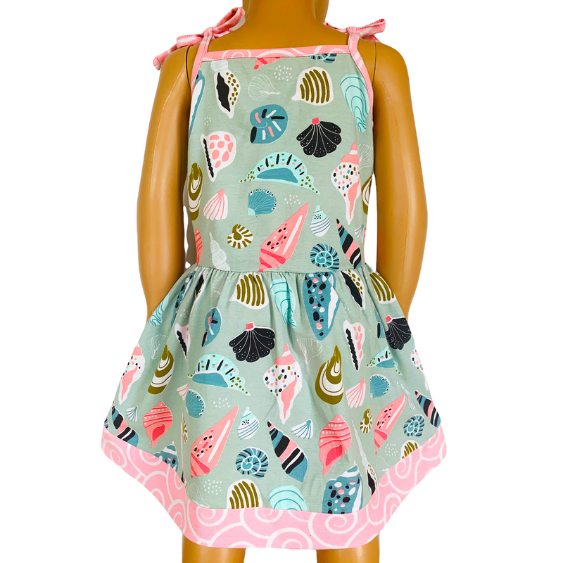 AnnLoren Little & Big Girls Seashells Spaghetti Straps Cotton Knit Summer Beach Dress-1