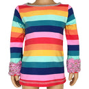 AnnLoren Baby Big Girls Boutique Long Sleeve Rainbow Ruffle Layering T-shirt-0