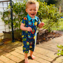 AnnLoren Spaceship short sleeve Collar Baby/Toddler Boys Romper-3