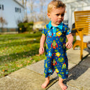 AnnLoren Spaceship short sleeve Collar Baby/Toddler Boys Romper-4